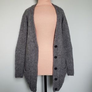 VINTAGE WILFRED ITALIAN WOOL GREY CARDIGAN